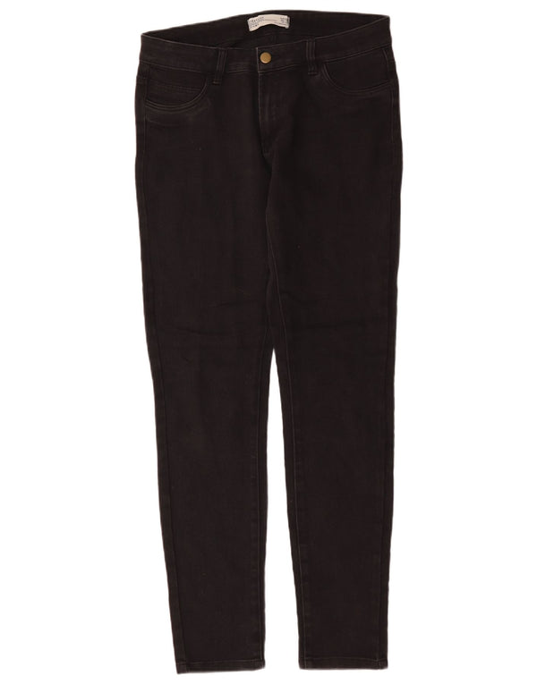 Zara Dame Skinny Jeans UK 14 Large W32 L31 Sort Bomuld