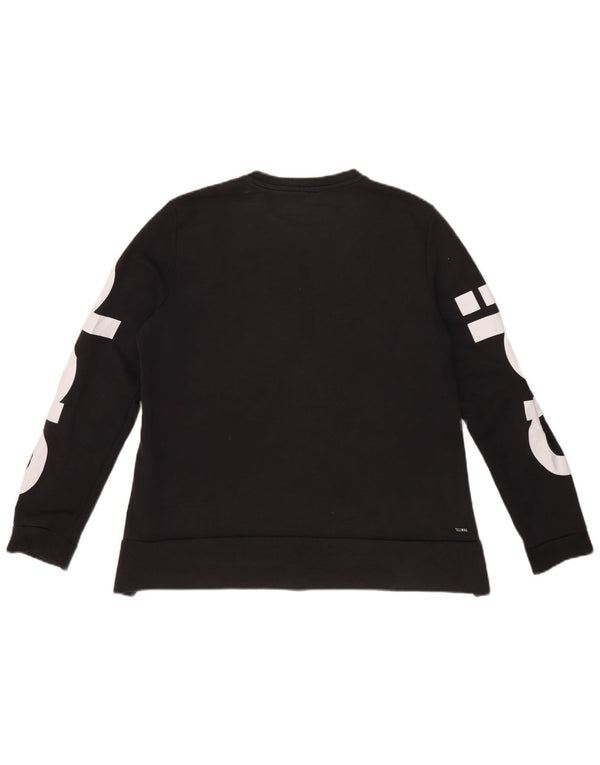 Adidas Dame Climalite Graphic Sweatshirt Jumper IT 44 Medium Sort Bomuld