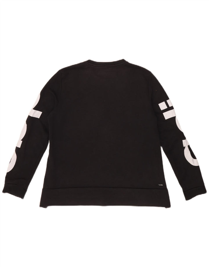 Adidas Dame Climalite Graphic Sweatshirt Jumper IT 44 Medium Sort Bomuld