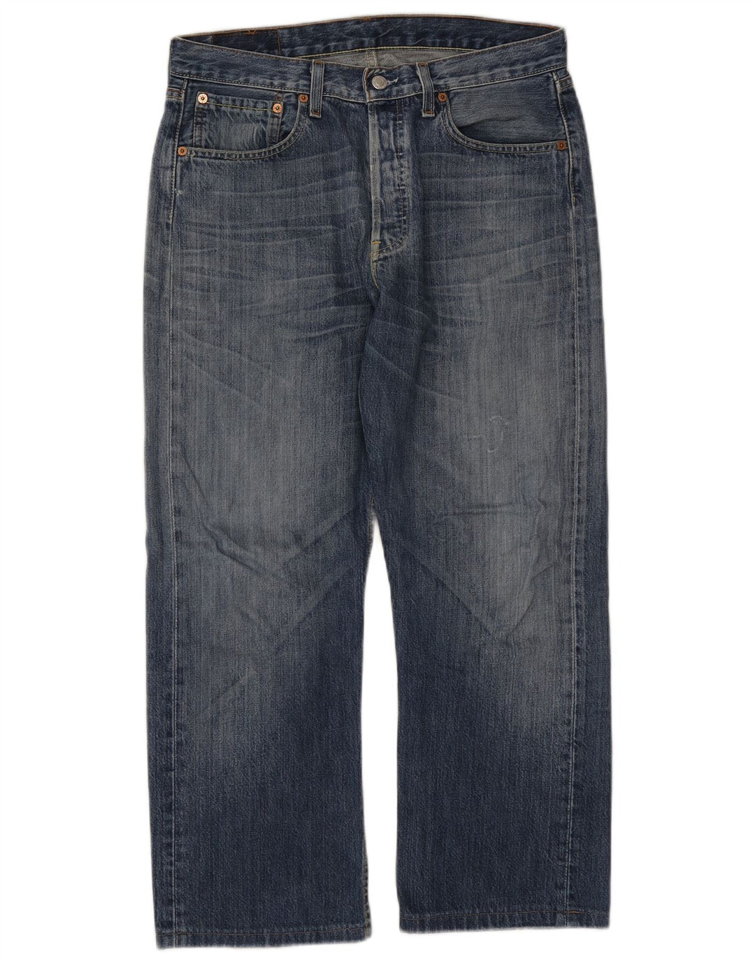 LEVI'S Herre 501 Straight Jeans W32 L26 Blå Bomuld