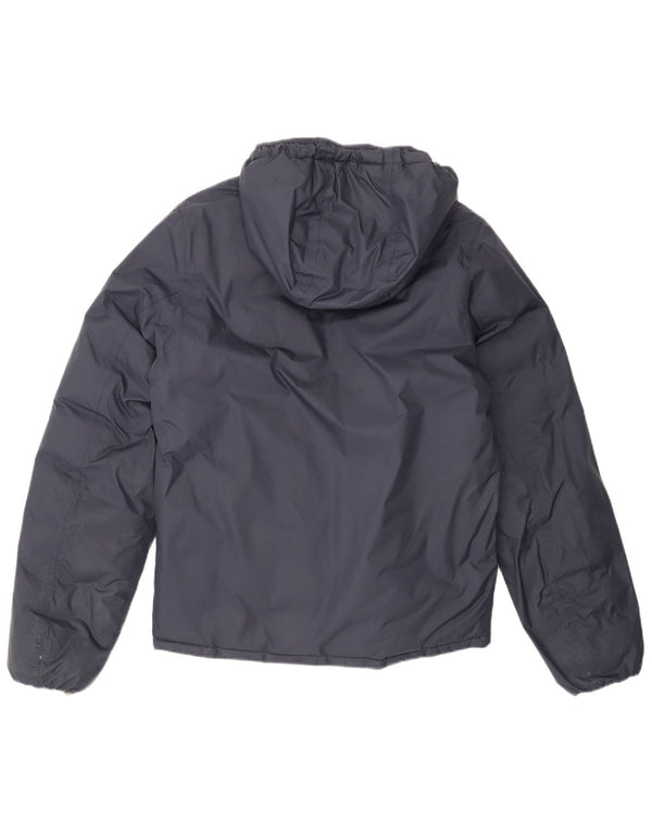 K-Way Dame Hætte Vendbar Polstret Jakke UK 14 Medium Navy Blue
