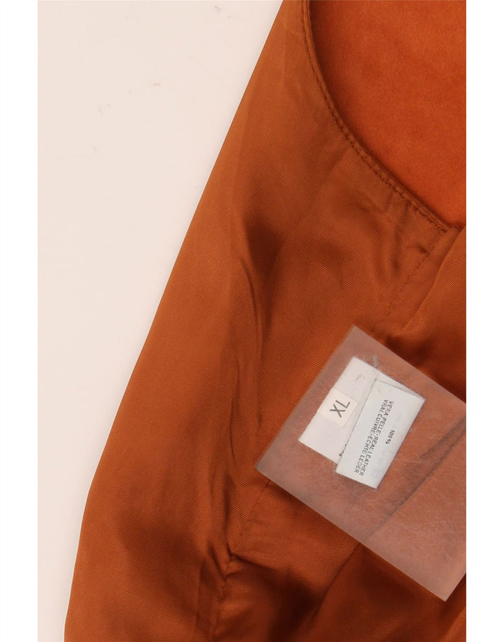 Vintage herre læder vest XL brunt læder