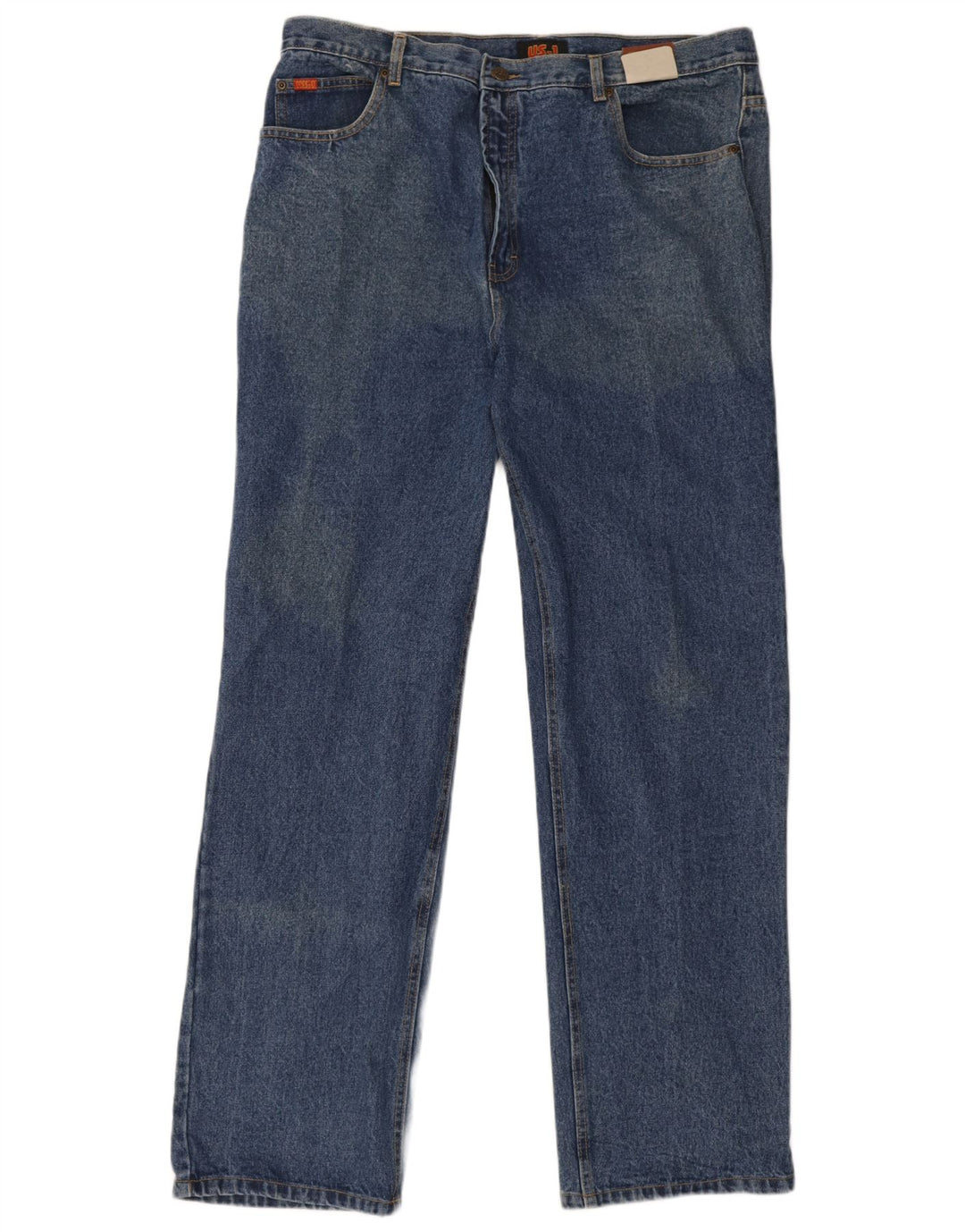 Vintage Straight Jeans til mænd W38 L33 blå bomuld