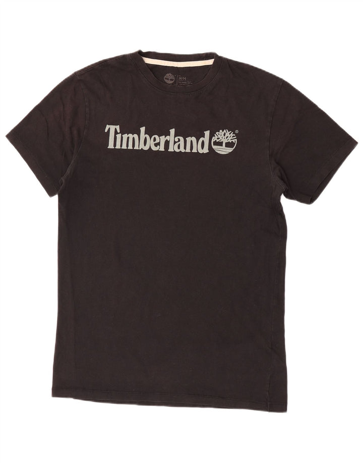 Timberland Herre grafisk T-shirt Top Medium Sort Bomuld