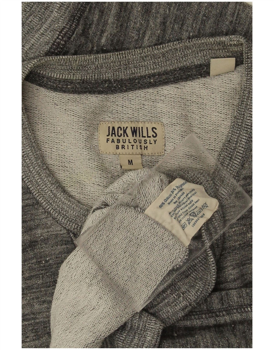 JACK WILLS Herre Grafisk Sweatshirt Jumper Medium Grå Nålestribet bomuld