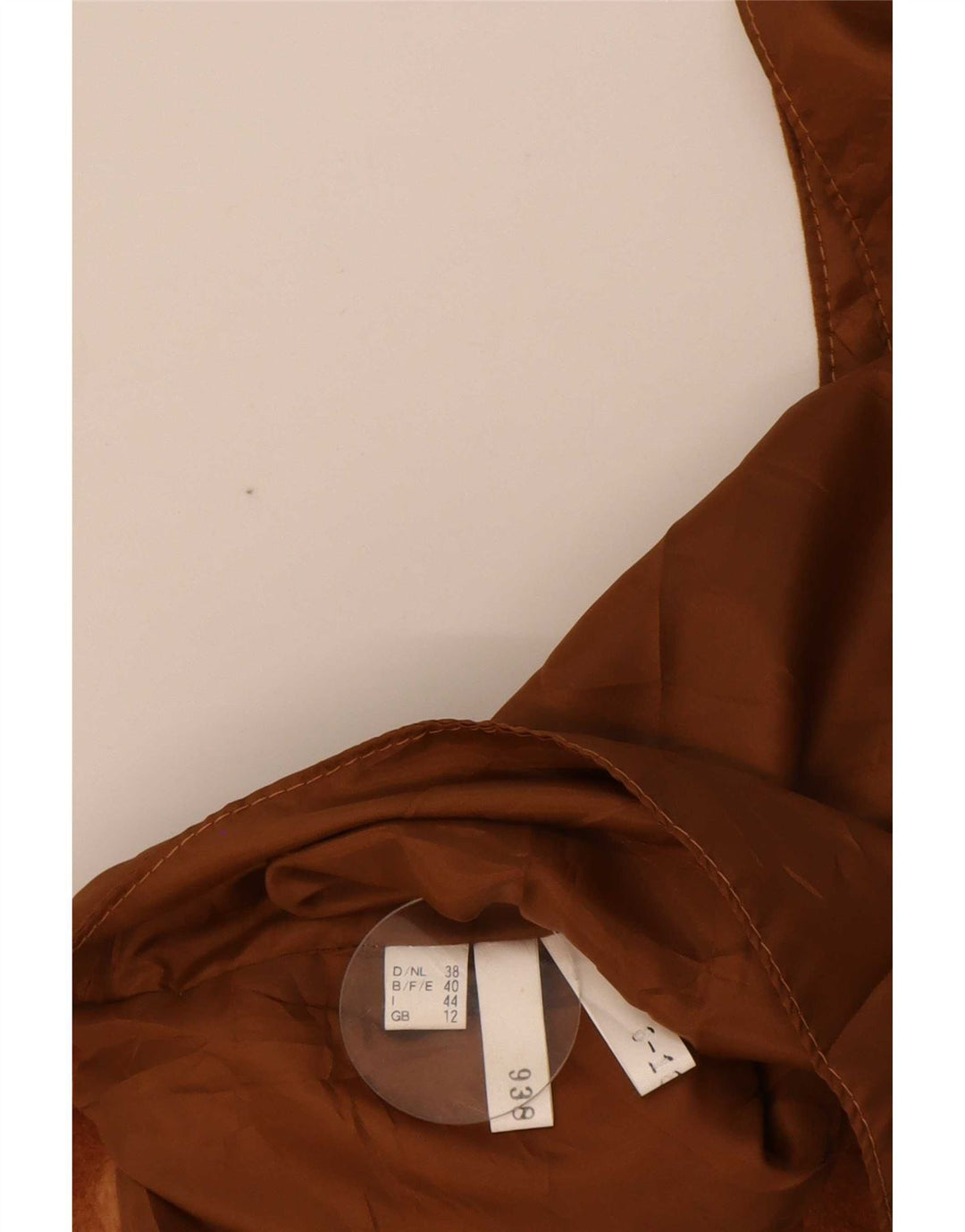 Vintage dame ruskind vest UK 12 medium beige læder