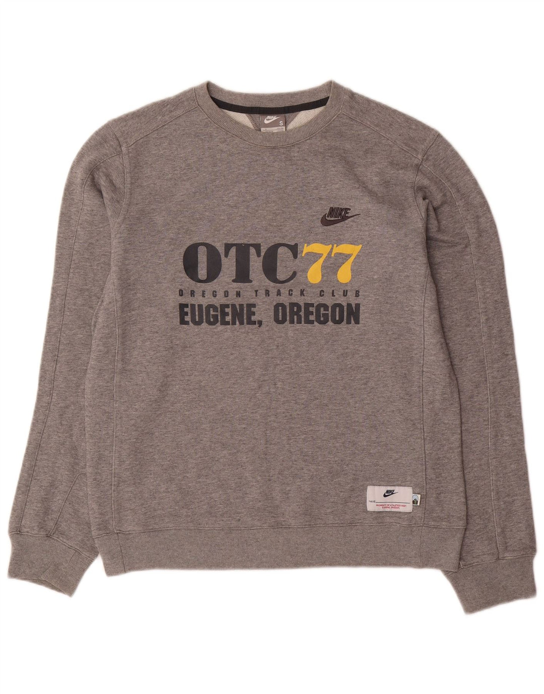 NIKE grafisk sweatshirt til mænd UK 36/38 lille grå