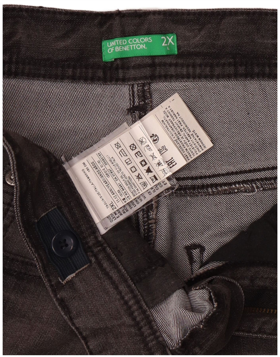 Benetton Boys Slim Jeans 11-12 år W29 L30 2XL Grå Bomuld