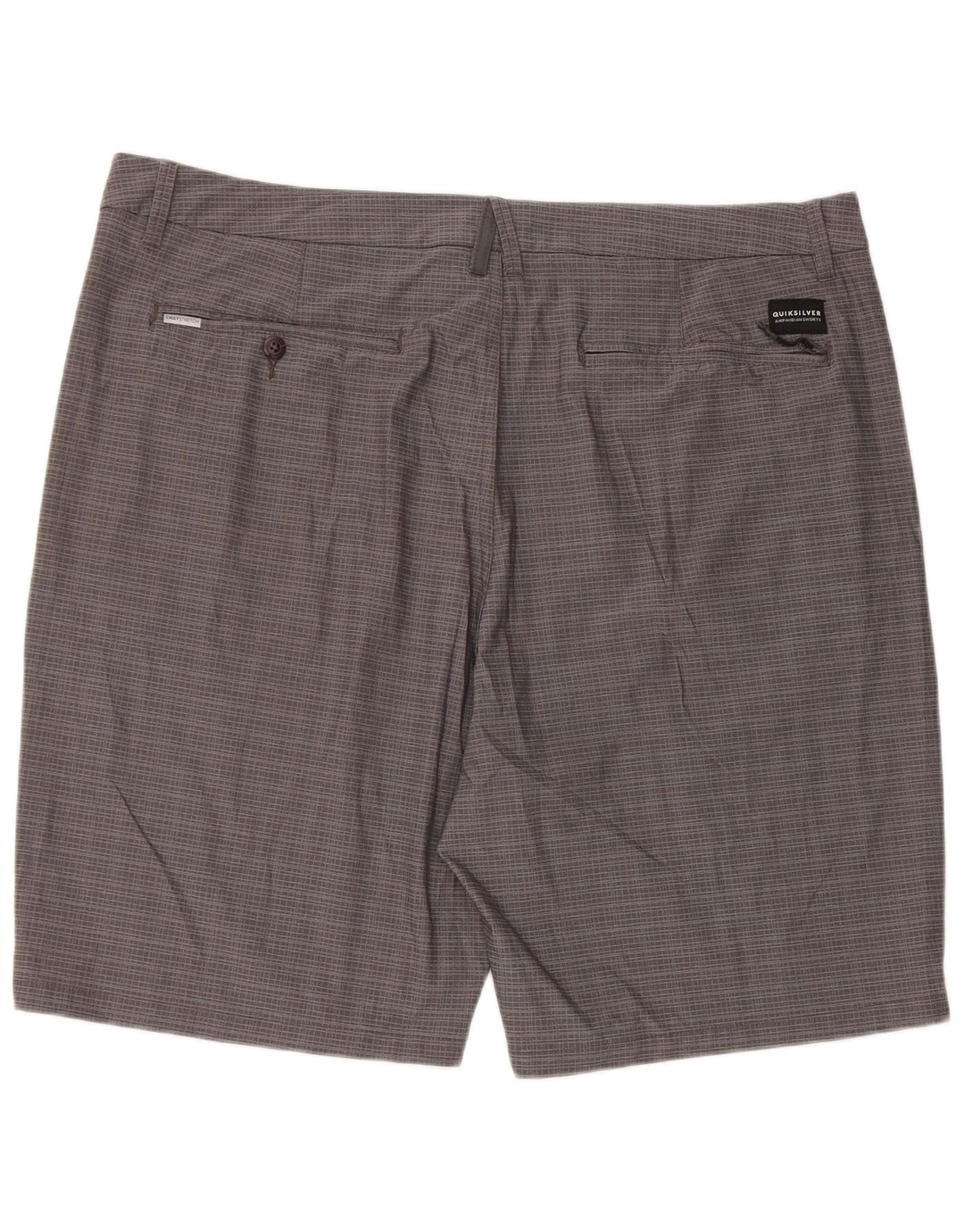 QUIKSILVER Chino Shorts til mænd W40 XL Grå ternet polyamid