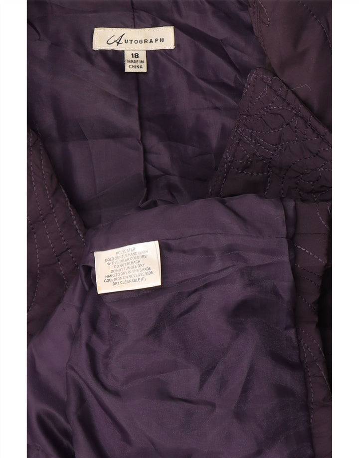 Marks & Spencer Dame Autograph Overfrakke UK 18 XL Lilla Polyester