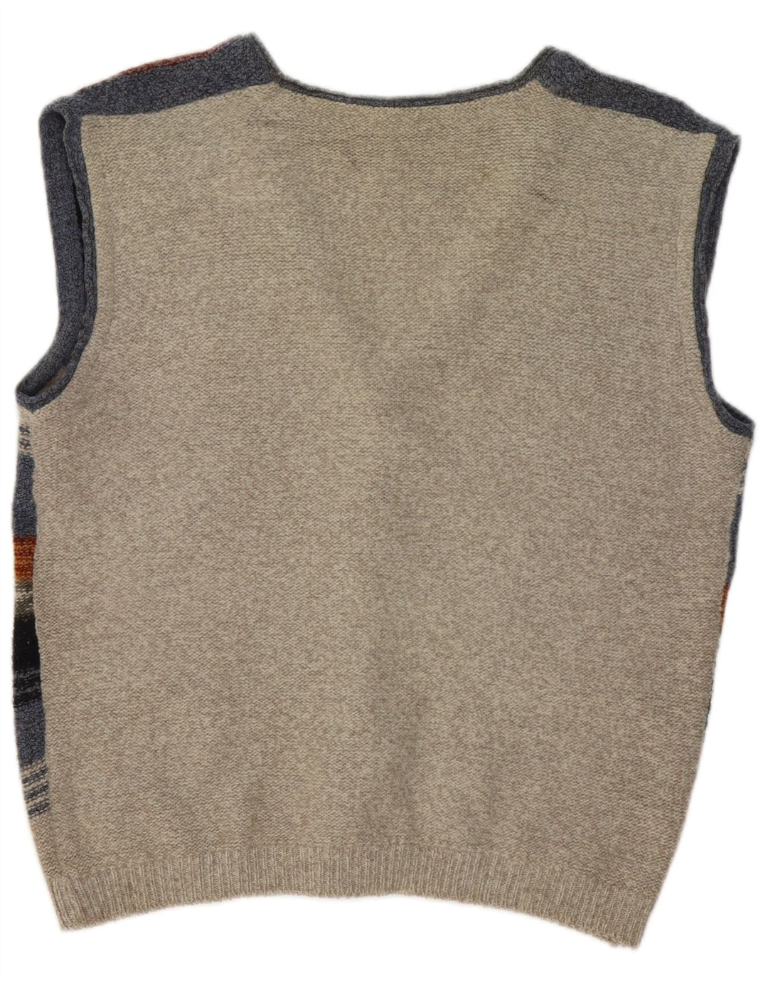 Vintage herre ærmeløs cardigan sweater stor flerfarvet stribet