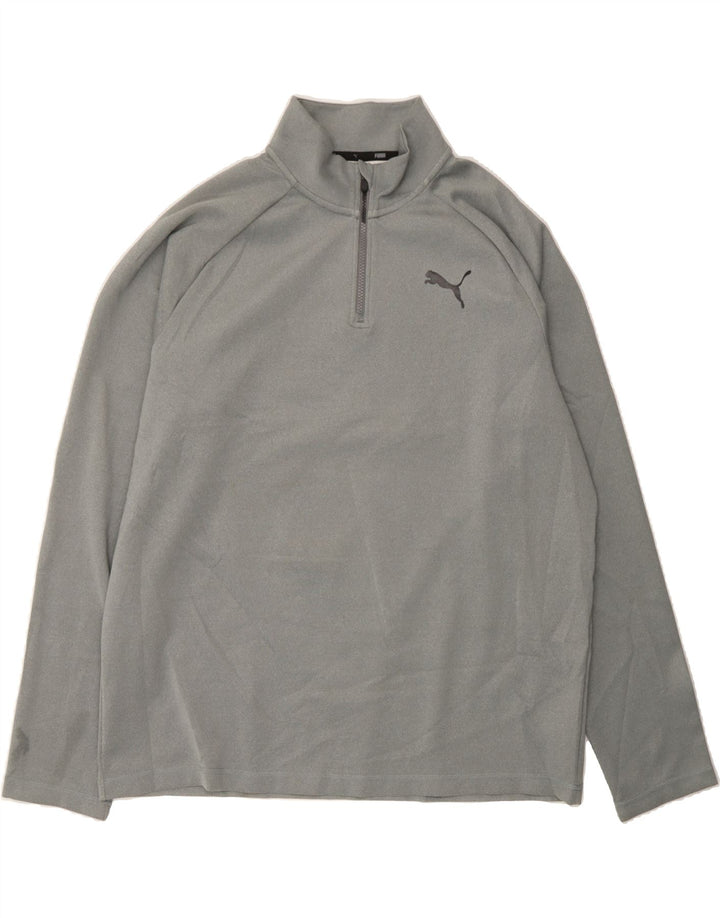 PUMA Mens Zip Neck Pullover Tracksuit Top 2XL Grey Polyester Vintage Puma and Second-Hand Puma from Messina Hembry 