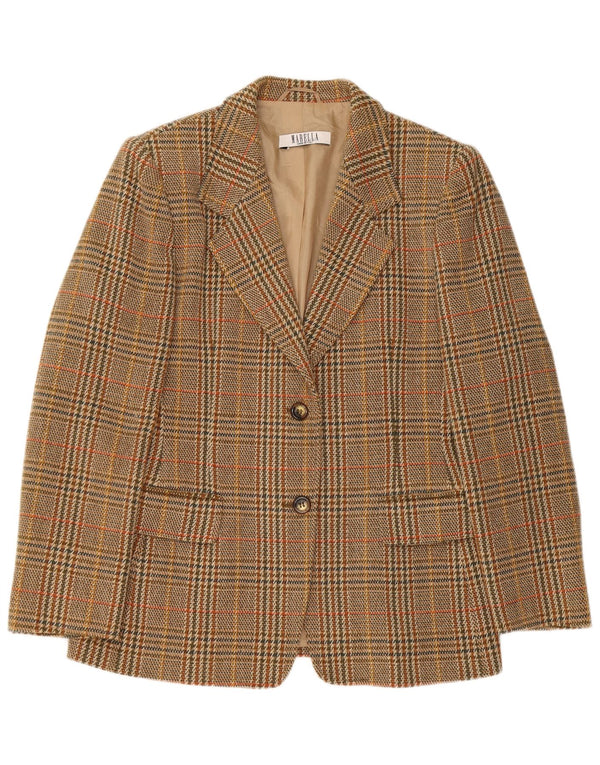 Marella Dame 2 Button Blazer Jacket UK 16 Large Brown Houndstooth