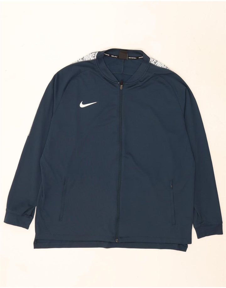 Nike Herre Dri Fit Grafisk træningsdragt Topjakke 2XL Navy Blue Colourblock