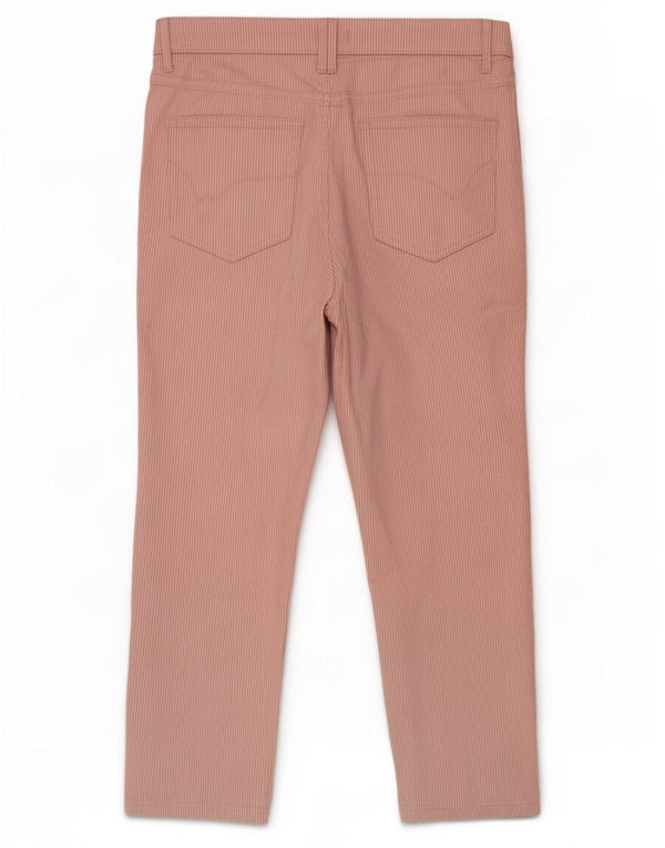 White Stuff Womens Cropped Trousers UK 14 Large W34 L23 Pink Pinstripe