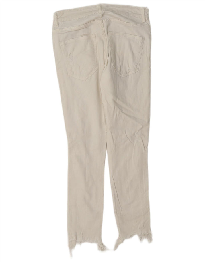 Zara Mens Distressed Slim Jeans EU 38 Small W30 L27 White Bomuld