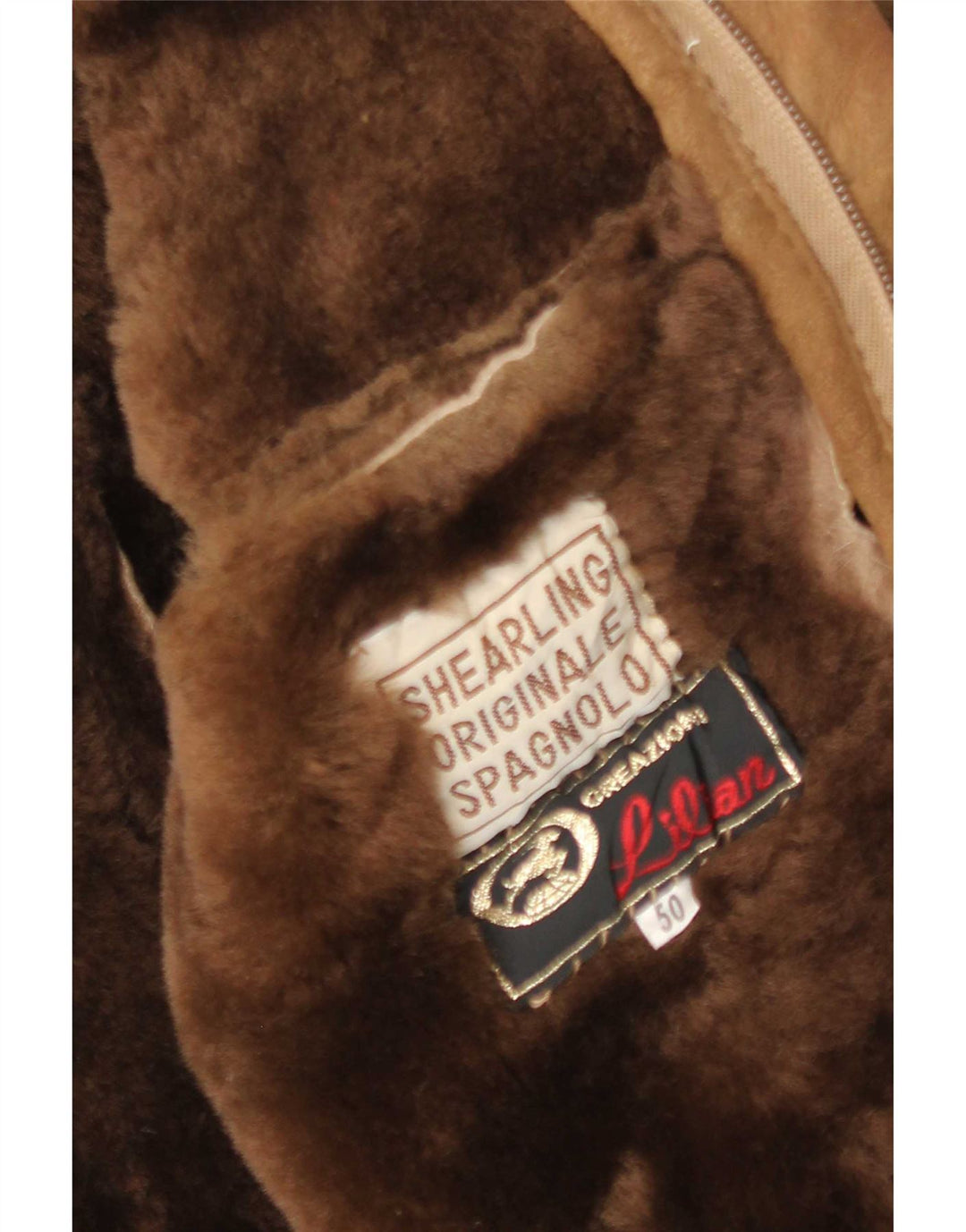 Vintage Herre Shearling Jacket IT 50 Large Brown