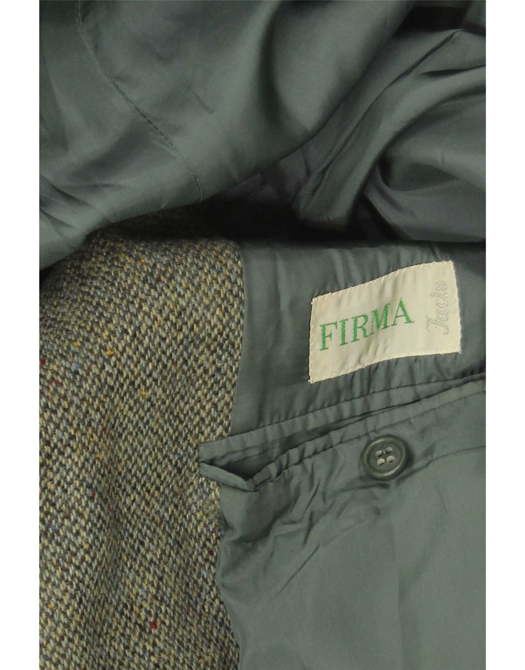 Facis Herre 2-knaps blazerjakke IT 58 4XL Grøn Flecked Virgin Wool