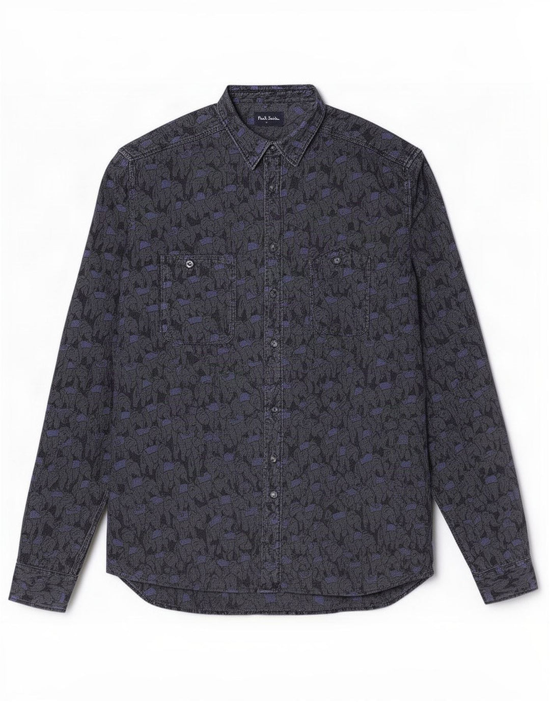 Paul Smith Herreskjorte Stor grå Animal Print Bomuld
