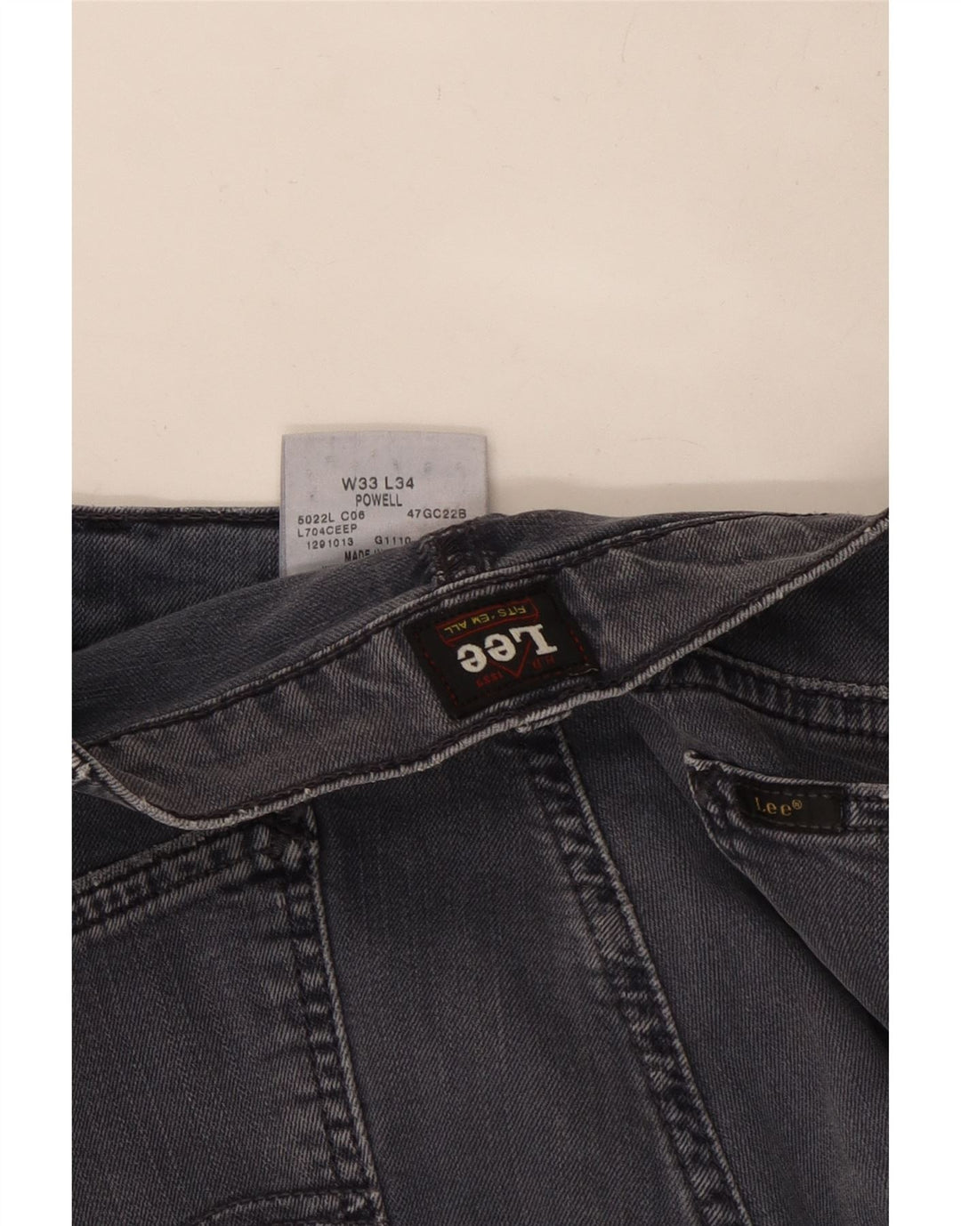 Lee Dame Powell Slim Jeans W33 L28 Grå Bomuld