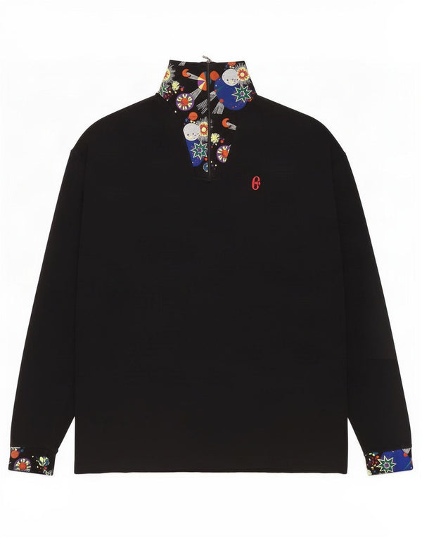 Conte of Florence Dame Top Langærmet UK 16 Stor Sort Geometrisk