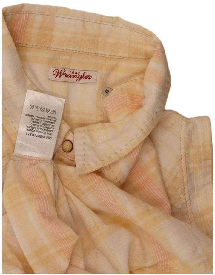 Wrangler ærmeløs skjorte til kvinder UK 12 Medium gul ternet
