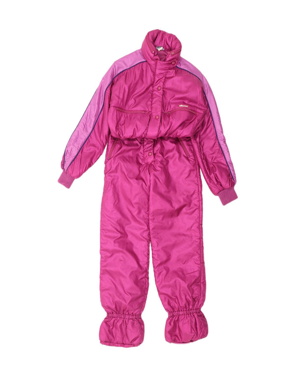 Ellesse Girls Ski Jumpsuit 11-12 År Pink Colourblock Nylon Retro