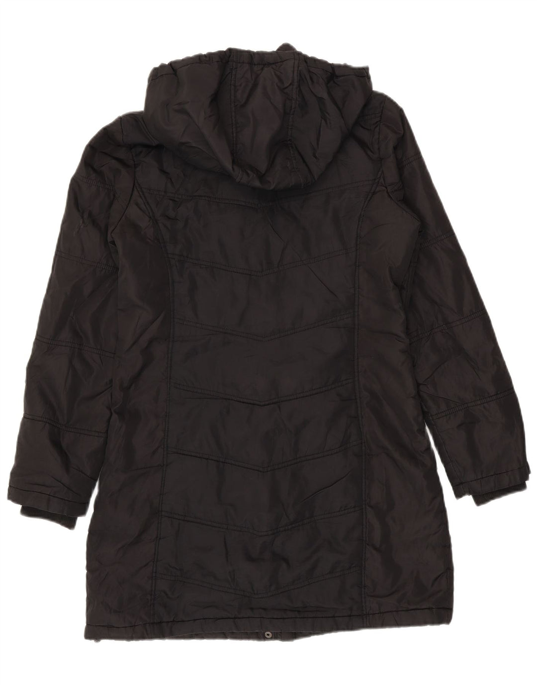 Kappa Dame Hætte Polstret Frakke UK 14 Medium Sort