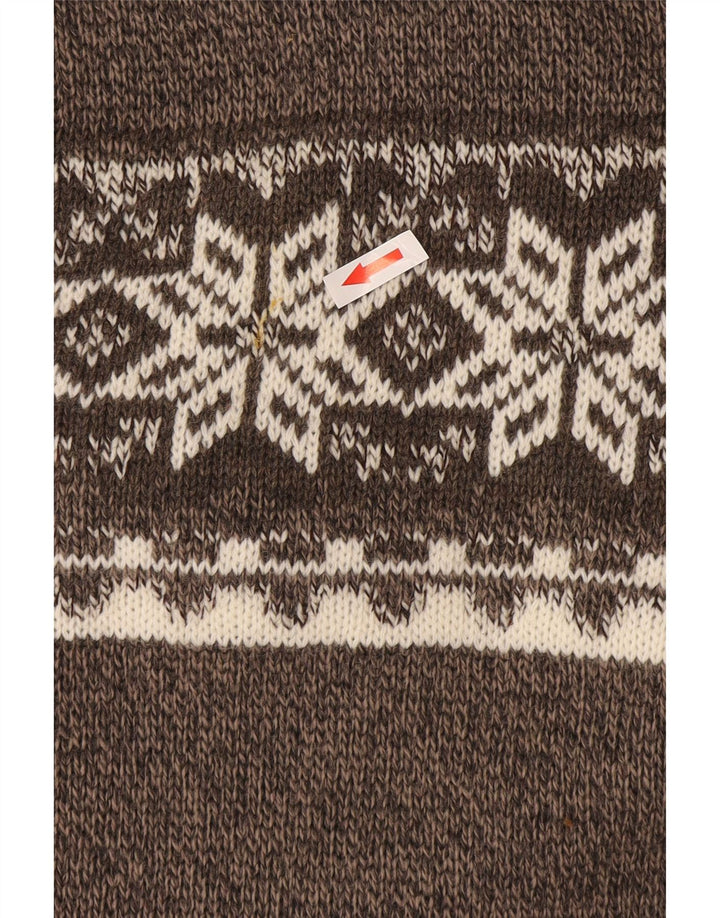 Canda Herre Zip Neck Jumper Sweater 2XL Grå Fair Isle Akryl