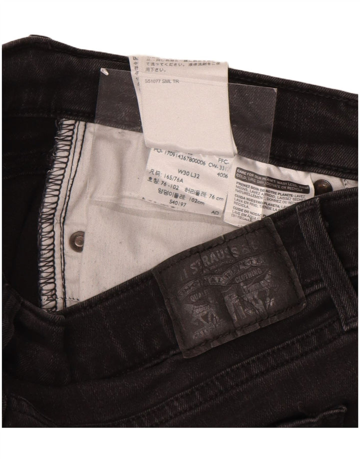 LEVI'S Womens Skinny Jeans W30 L32 Black Cotton