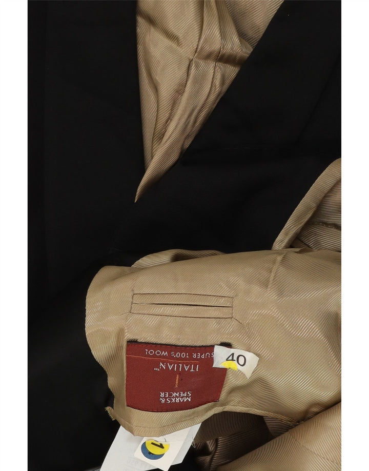 Marks & Spencer Herre 1-knap blazerjakke UK 40 Medium Sort Uld