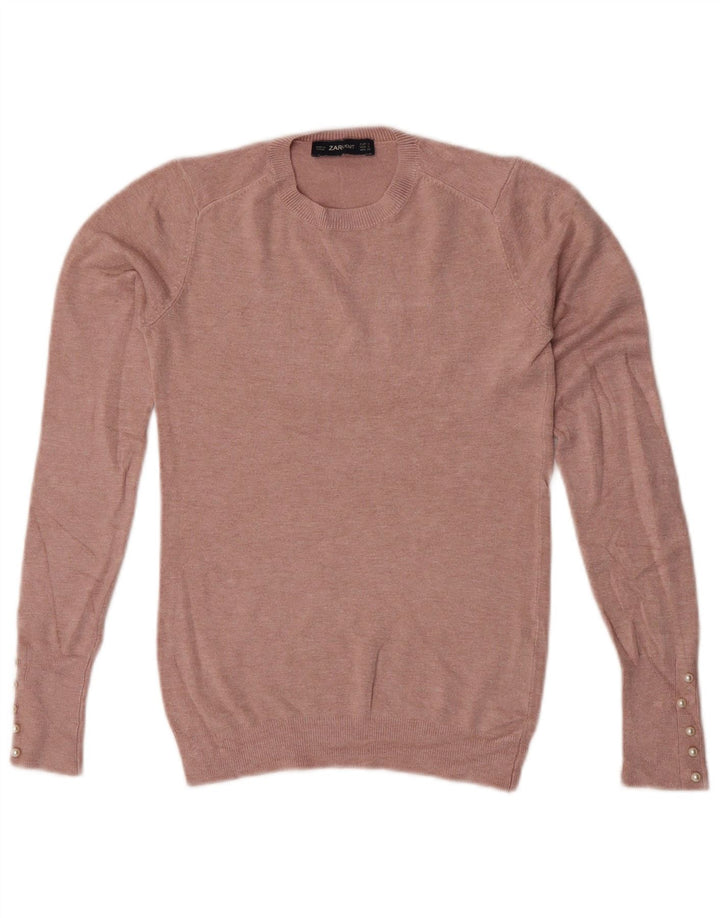 Zara Dame sweater med rund hals DK 8 Small Pink