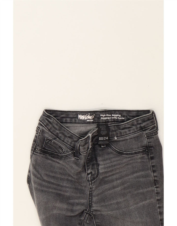 MOSSIMO Womens Distressed High Rise Jegging Jeans US 00 2XS W24 L27 Grey Vintage Mossimo and Second-Hand Mossimo from Messina Hembry 