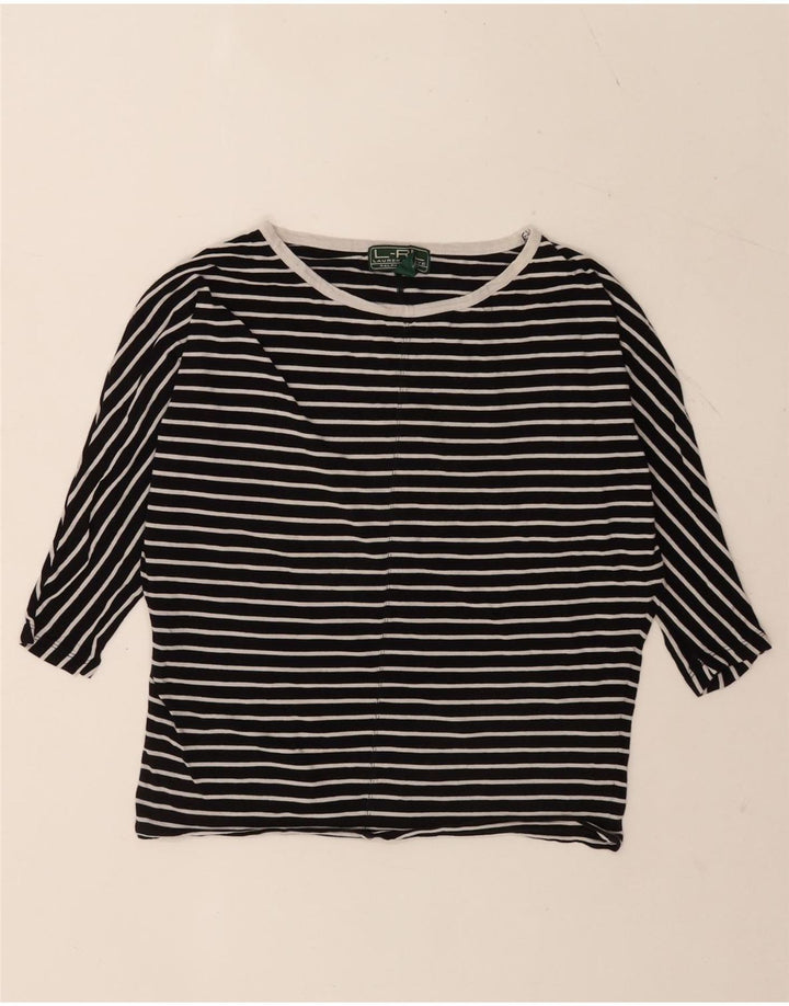 Ralph Lauren Dame Oversized Top 3/4 ærmer UK 10 Lille sort stribet