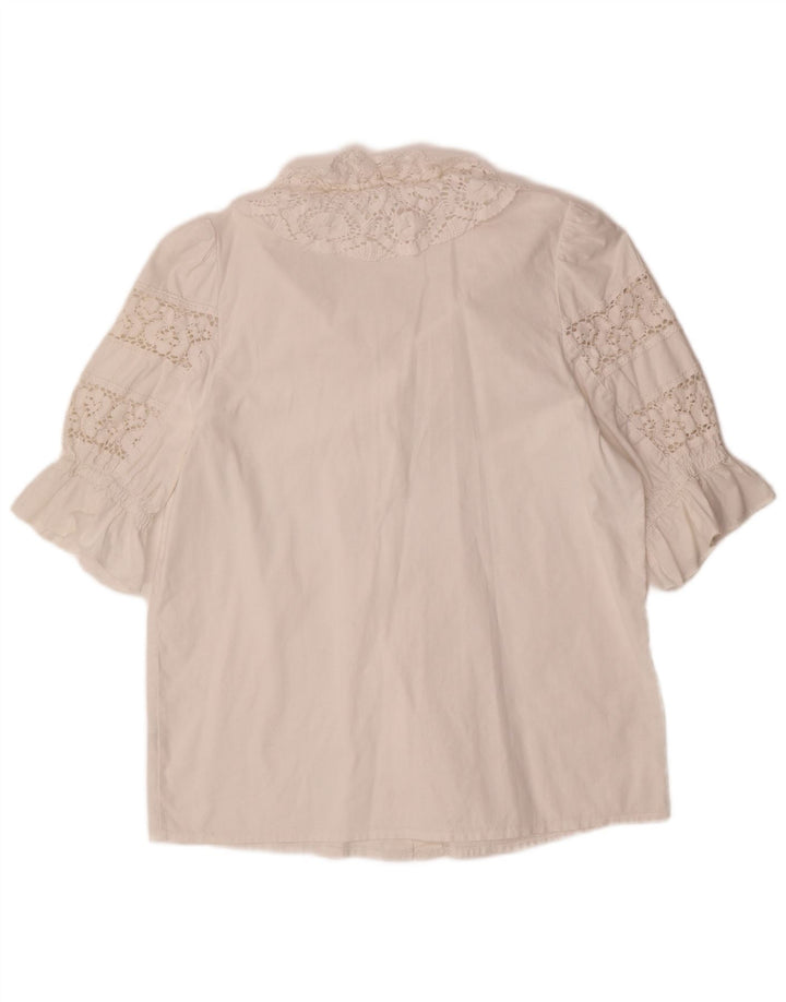 ALPHORN Dame Shirt Bluse IT 40 Medium White