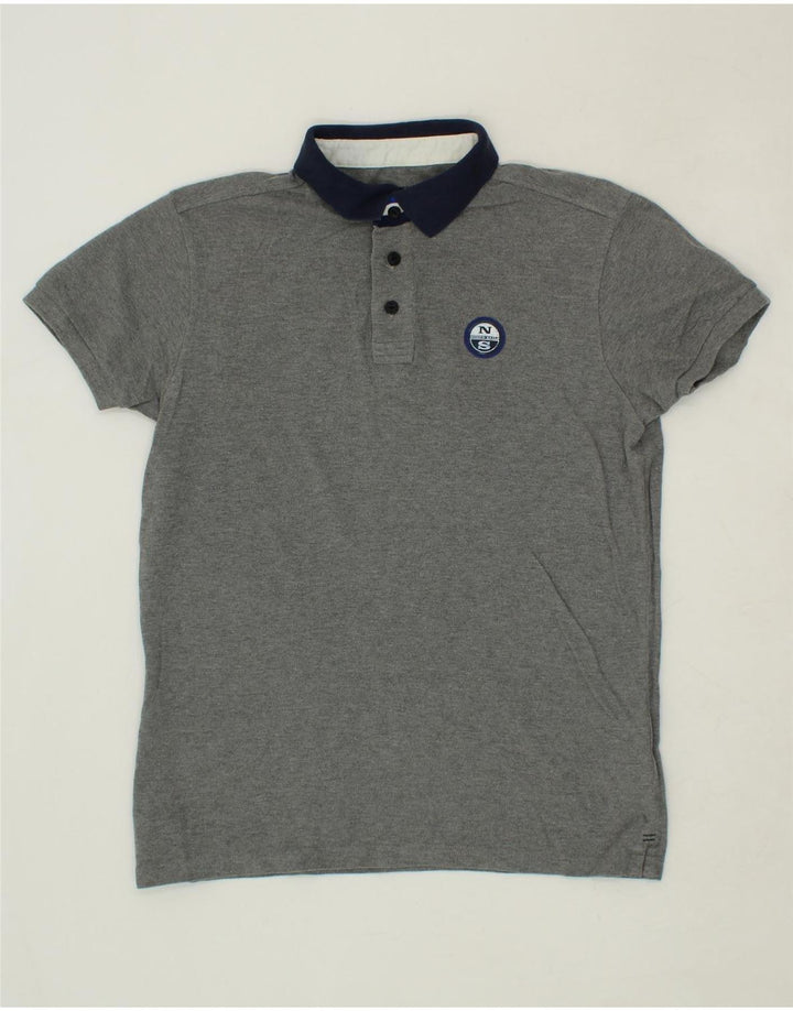 NORTH SAILS Mens Polo Shirt Small Grey Colourblock Cotton Vintage North Sails and Second-Hand North Sails from Messina Hembry 