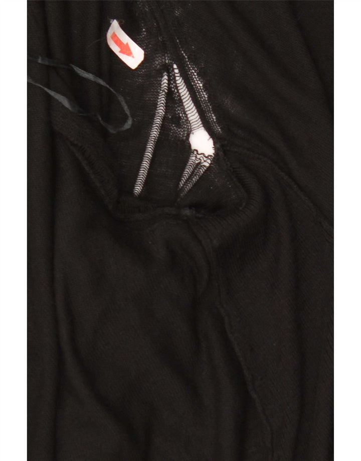 Marks & Spencer Dame Longline Open Cardigan Sweater UK 12 Medium Black