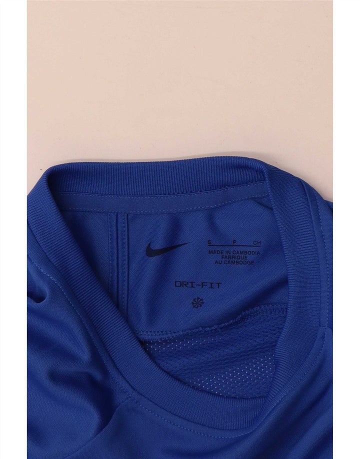 Nike Herre Dri Fit T-Shirt Top Lille Blå Colourblock