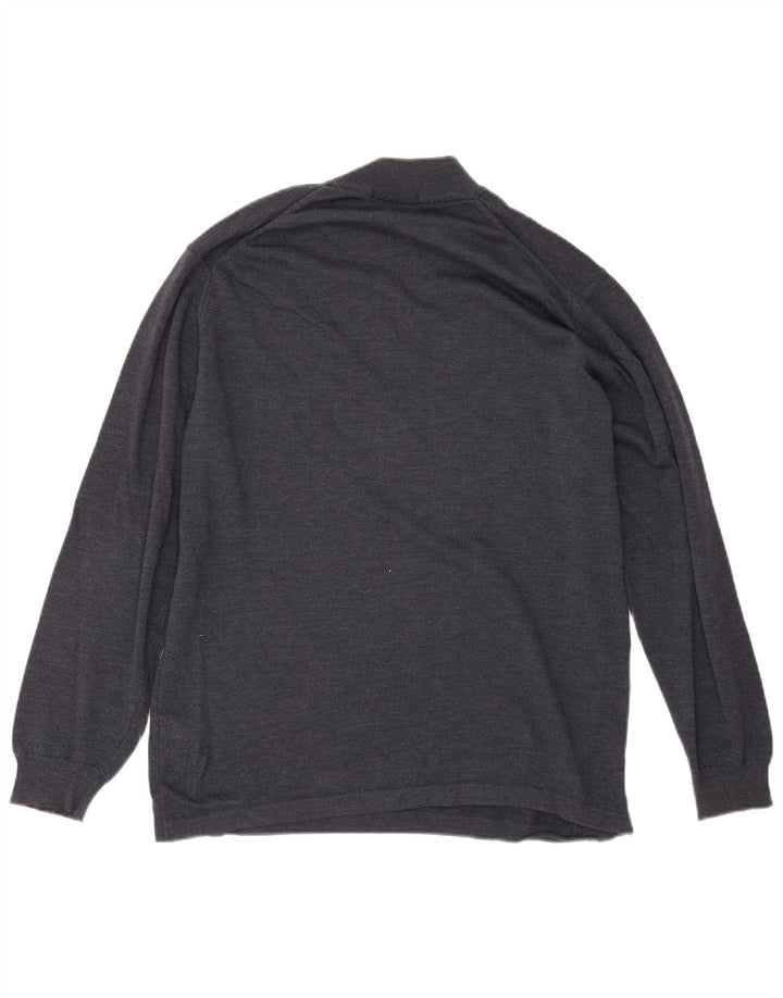 Marks & Spencer Herre Turtle Neck Jumper Sweater Stor marineblå Merinould