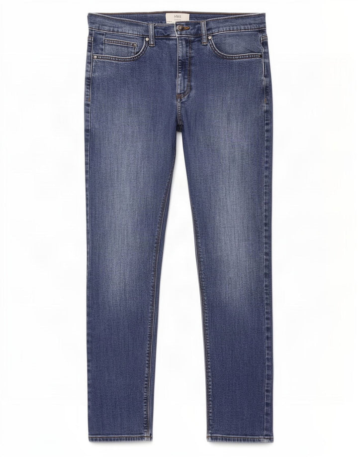 Marks & Spencer Herre Slim Jeans W34 L31 Blå Bomuld
