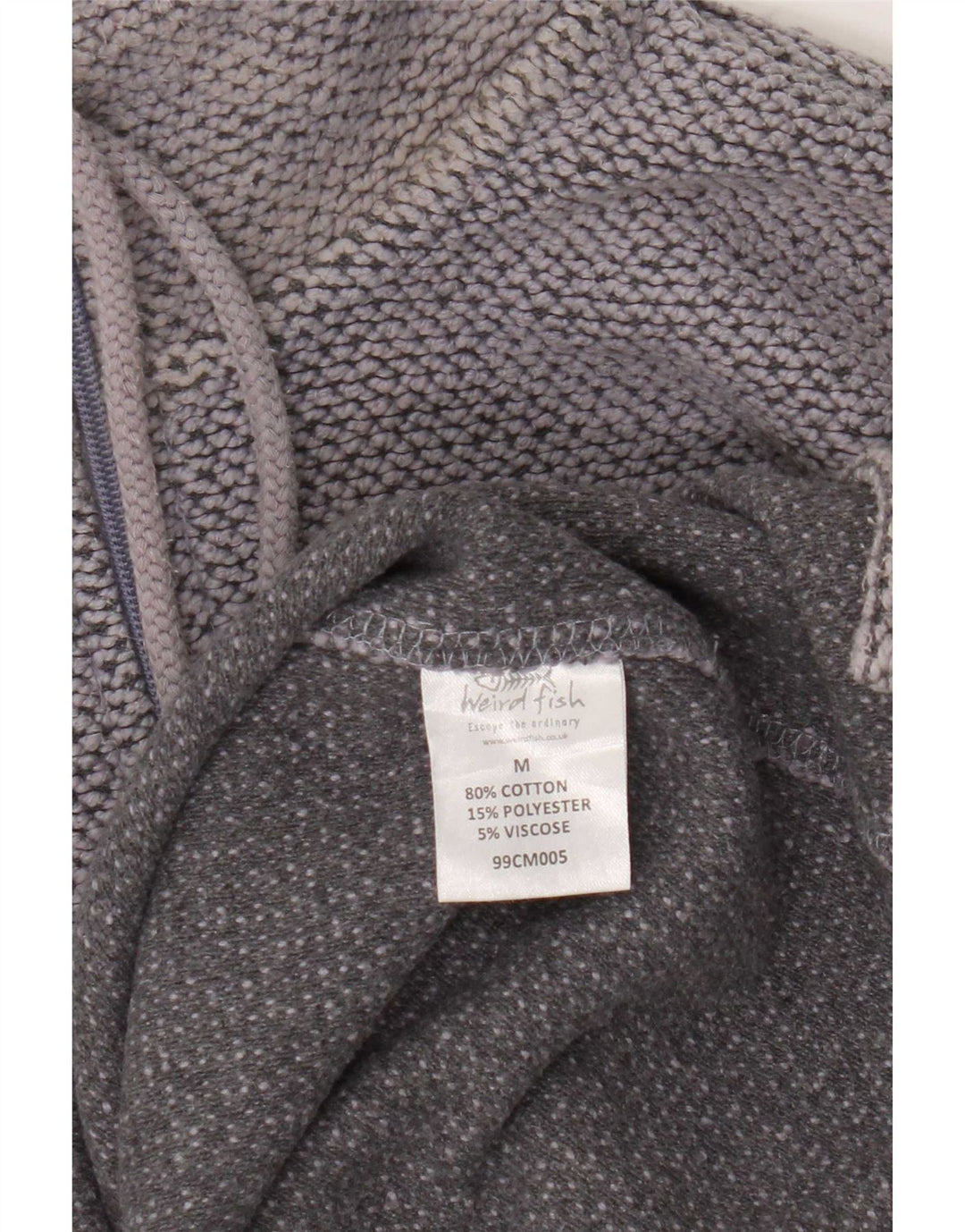 Weird Fish Herre Zip Neck Sweatshirt Jumper Medium Grey Flecked Bomuld