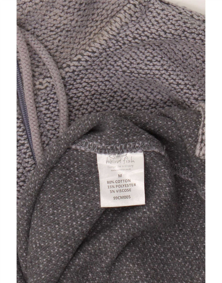 Weird Fish Herre Zip Neck Sweatshirt Jumper Medium Grey Flecked Bomuld