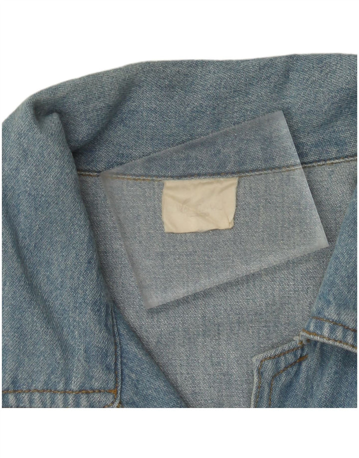 VINTAGE Dame ærmeløs denimkjole UK 14 Medium Blue Cotton