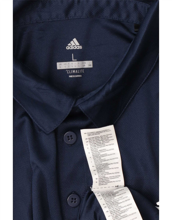 Adidas Herre Climalite Polo Shirt Large Navy Blue Polyester