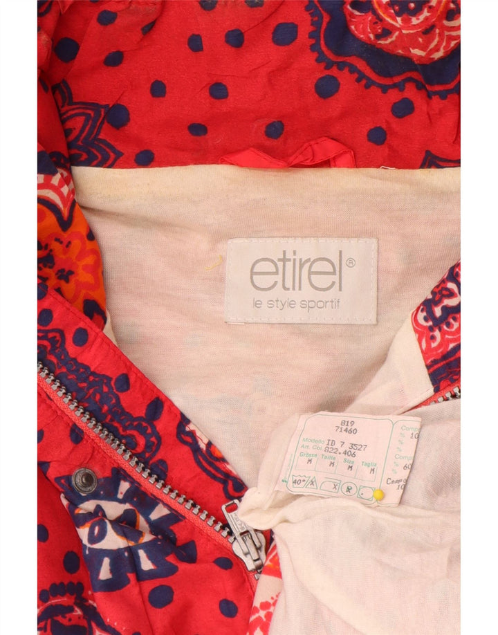 Etirel Womens Oversized Anorak Jacket UK 14 Medium Red Floral Polyester