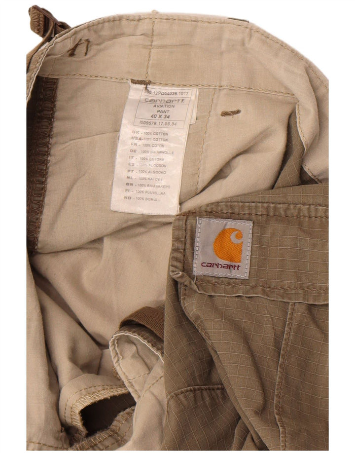 Carhartt Herre Cargo Bukser W40 L34 Khaki Bomuld