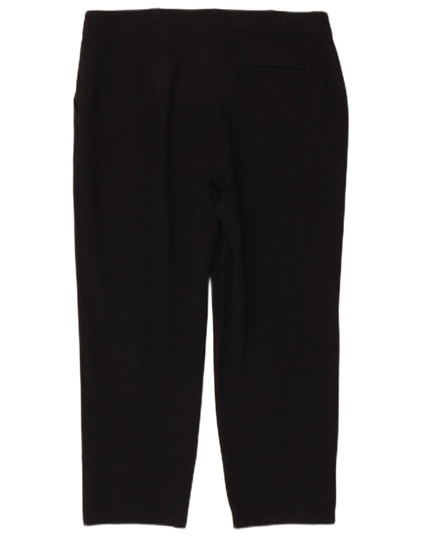 Marks & Spencer Dame Straight Cropped Trousers UK 16 Large W34 L24 Black
