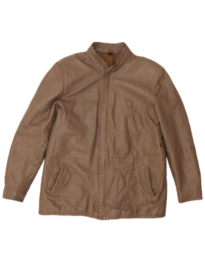 VINTAGE Mens Leather Jacket UK 40 Large Brown