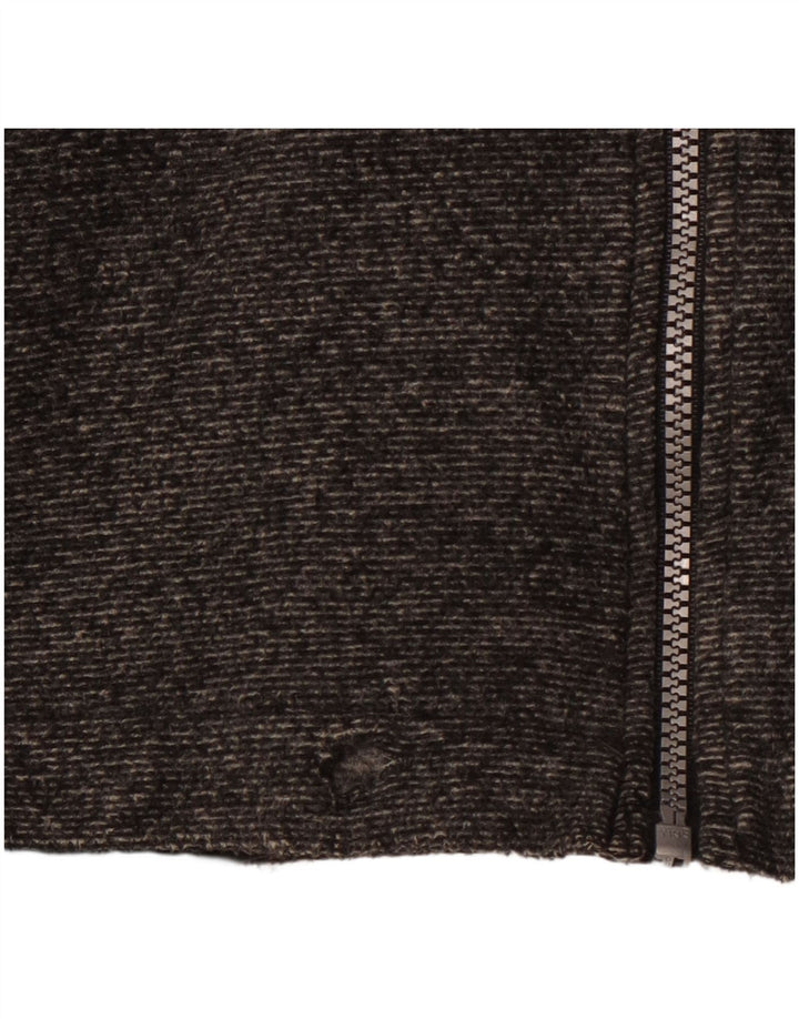 CHAMPION Herre hættejakke i fleece UK 42 XL Grå nålestribet polyester