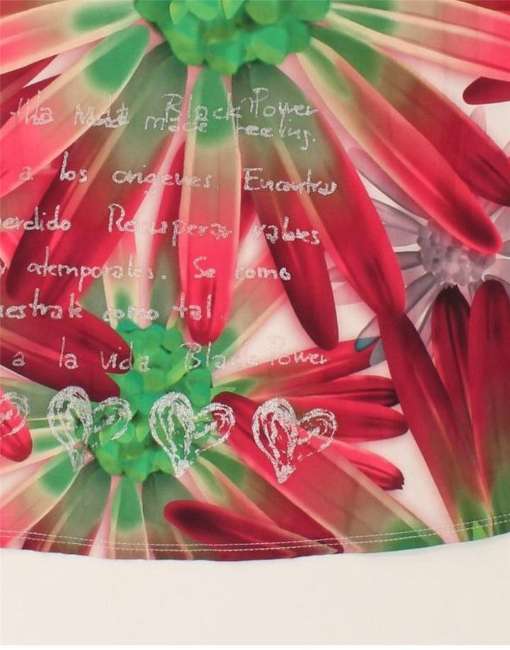 DESIGUAL Womens See Through Vest Top UK 8 Small Multicoloured Floral | Vintage Desigual | Thrift | Second-Hand Desigual | Used Clothing | Messina Hembry 